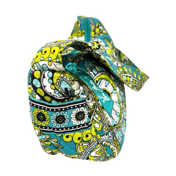 Vera Bradley green blue paisley shoulderbag purse small bag quilted cotton - Picture 3 of 7
